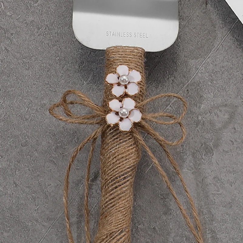 새로운 삼베 로프 웨딩 케이크 삽 세트 웨딩 소품 웨딩 기념품 선물