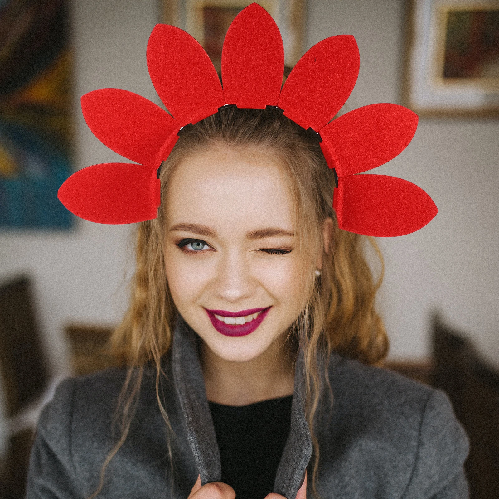 

Headband Vacation Sunflower for Women Girls Headbands Sequins Headpiece Plastic Festival Accessories