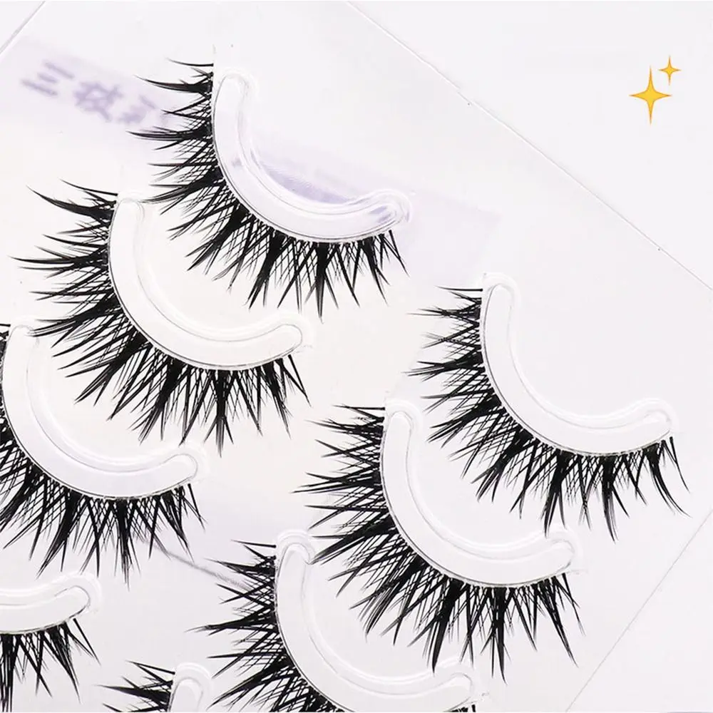 4 Pairs Natural Look False Eyelashes Anime Clear Band Fairy Lashes Cosplay Thai Makeup Fake Eyelashes Women