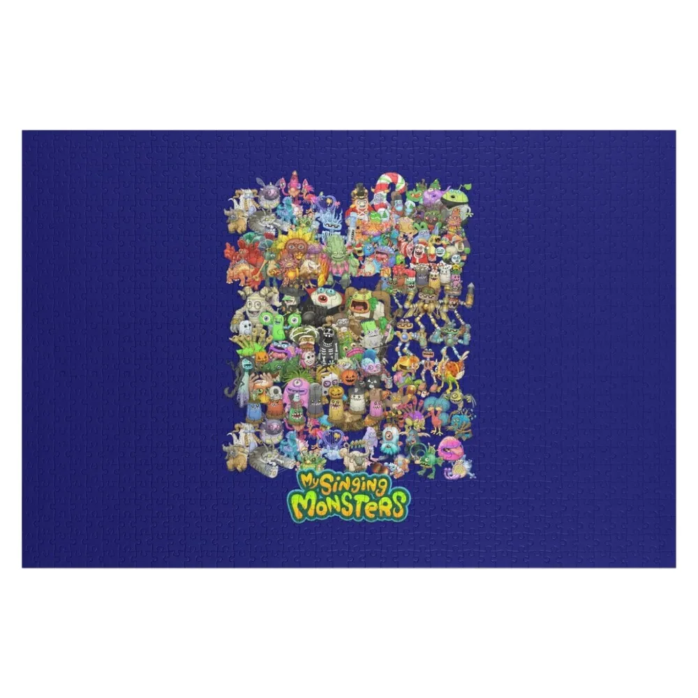 

Singing Monsters Group Photo Jigsaw Puzzle Custom Name Wood Custom Wooden Gift Puzzle