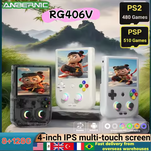 ANBERNIC RG 406V Handheld Game Console RG406V 4" IPS Multi-touch Screen Android13 Retro Video Games Support 1080p FOTA PSP PS2