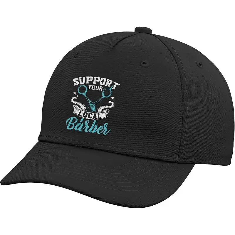 Support Your Local Barber Barbershop Hairstylist Adjustable Baseball Hat