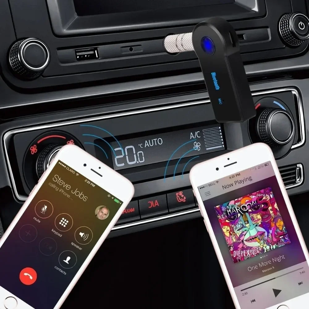 Bluetooth4.2 AUX Audio Stereo Music 3.5mm Receiver Microphone Receiver Consumer Electronics Auto Accessories Auto Car Adapter view 4