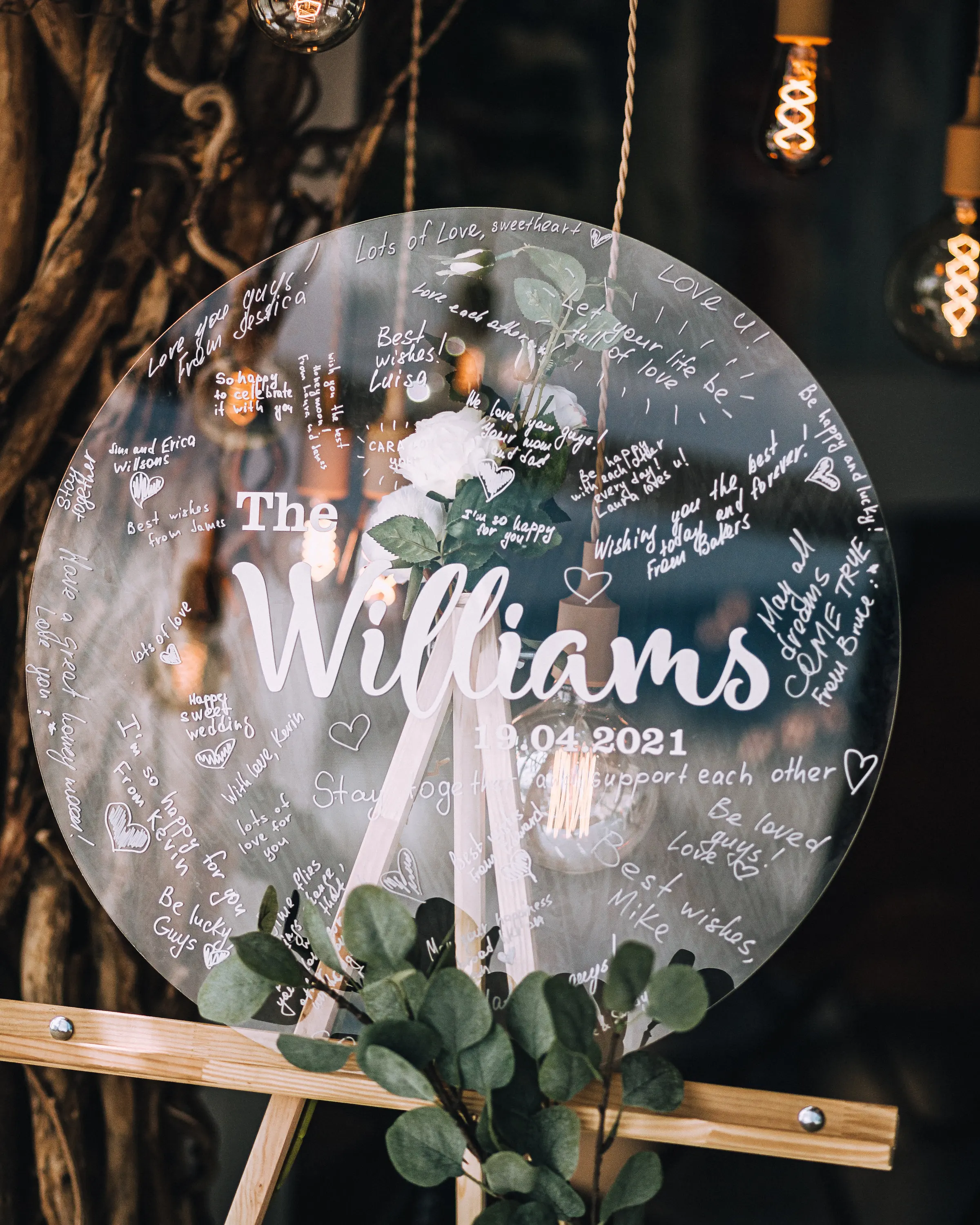 Customized Transparent Love Sign-in Board Wedding Guestbook  Sign Wedding Heart Personalized Decoration Acrylic Display Card