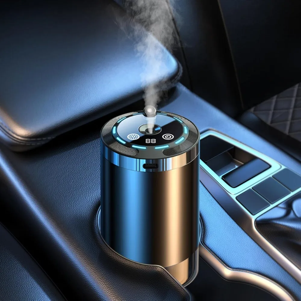 

Smart Car Air Fresheners, Essential Oil Car Diffuser with 50ml Perfume and Starry Sky Projection, 5 Mode Adjustable Rechargeable