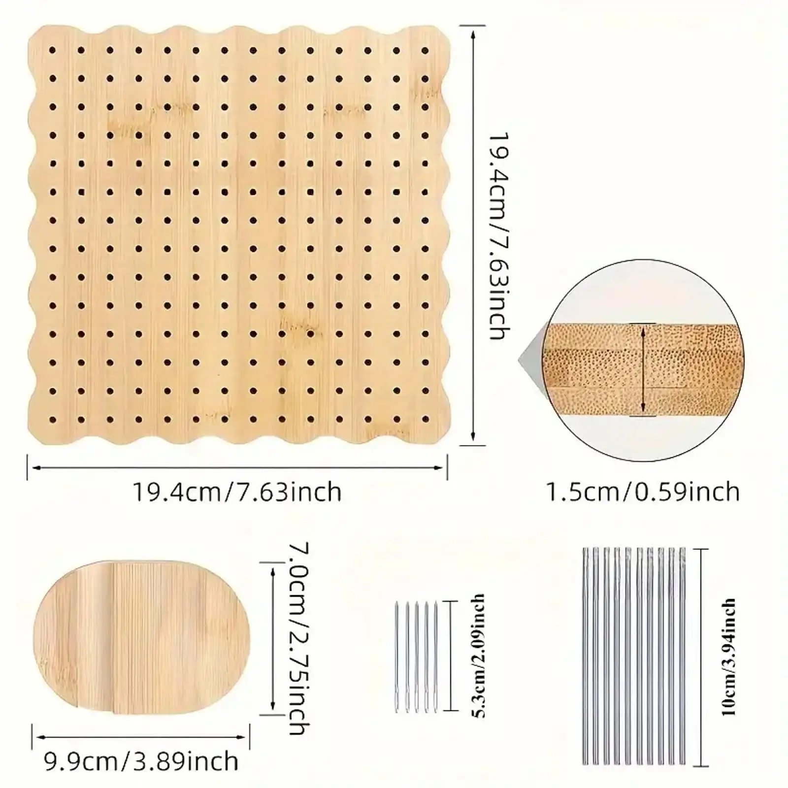 Bamboo Wooden Granny Square Crochet Blocking Board Wool Weaving Board Weaving Shaping Wood Hole Board For Knitting Crochet Gifts