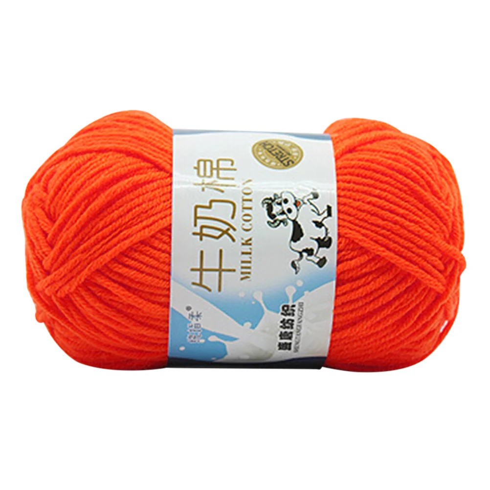 

Молочная хлопковая пряжа 50 г, мягкая теплая массивная хлопковая пряжа для свитеров, шапок, шарфов, вязание крючком, аксессуары, сделай сам, оранжевый