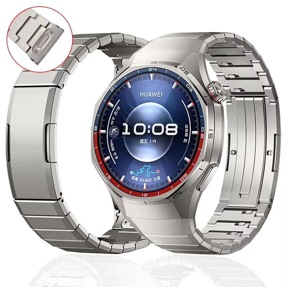 Official 1:1 No Gap Titanium Strap for Huawei Watch GT 6 Pro Luxury Metal Bracelet Correa Huawei Watch GT6 Pro Specialized Strap