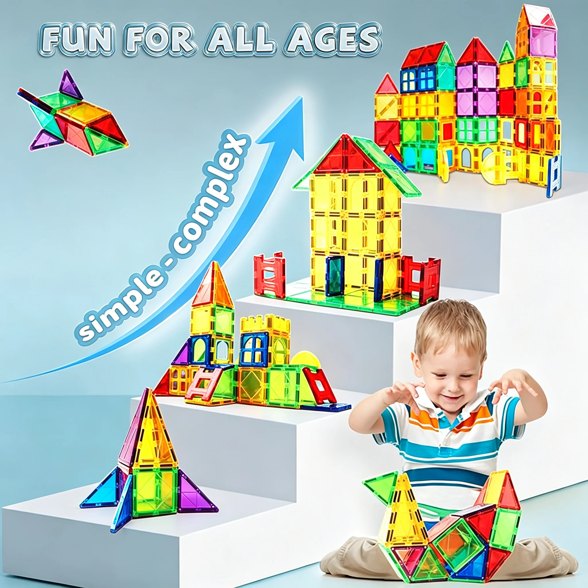 Magnetic Tiles Surface Building Blocks STEM Magnet Construction Toy STEM Montessori Sensory Toys Gift for Children