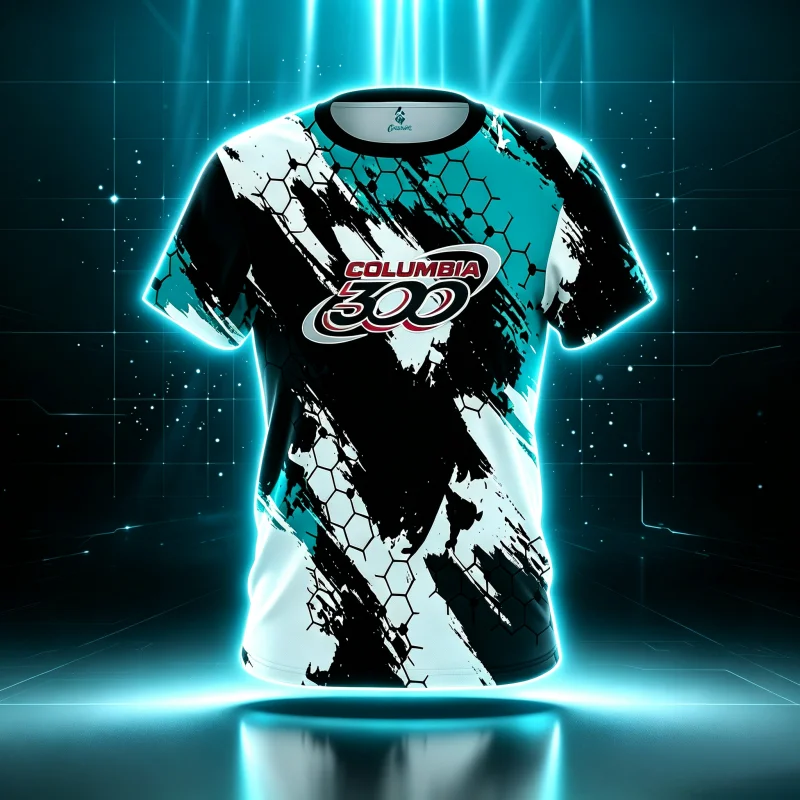 2026 New Columbia 300 Japanese Sakura Ink Bowling Jersey Short Sleeve Performance Sports Fan Casual Street-wear Family Kids Tees