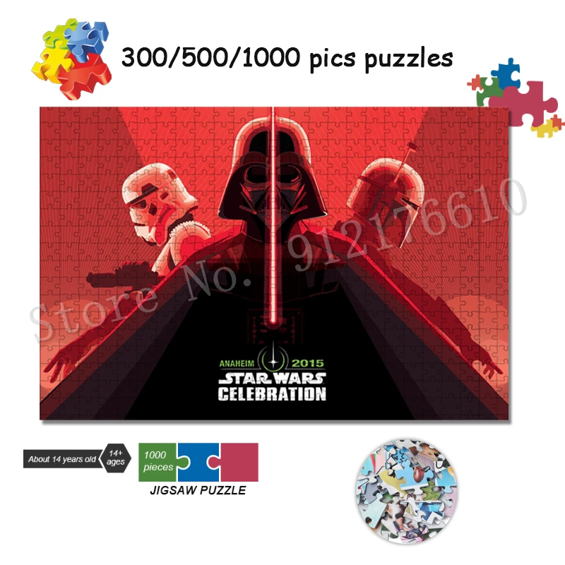 Quebra-Cabeças Celebrando Star Wars 108/200/300/500/1000 Peças Super-Herói Quebra-Cabeça de Descompressão Criatividade Brinquedos de Jogo de Aniversário