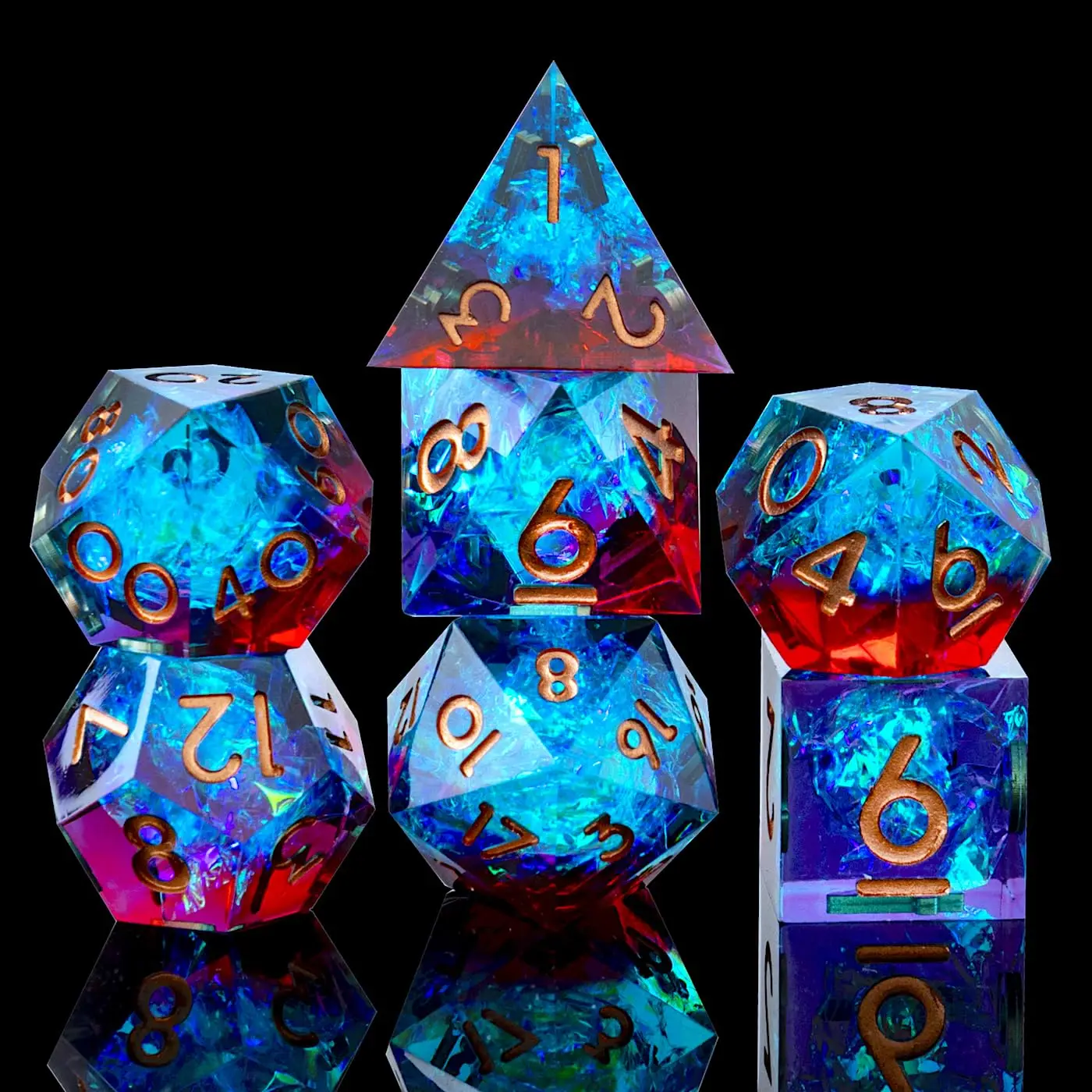 Resin Sharp Edge DND Dice Set, Dice for Dungeons and Dragons, Role Playing and Tabletop Game