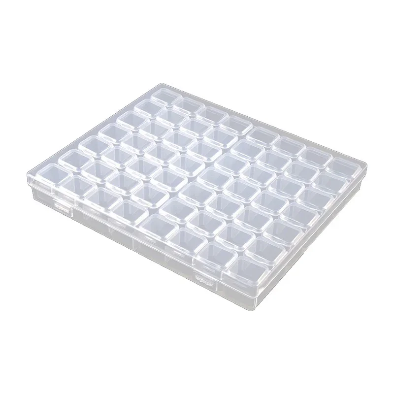 56 Slot Transparent Plastic Storage Box Diamond Painting Accessories Tool Nail Rhinestone Bead Storage Box jewelry organizer