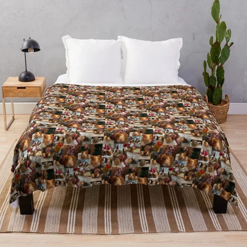 

Christmas guinea pig collage Throw Blanket Soft Plaid Soft Cute Plaid Sleeping Bag Blankets