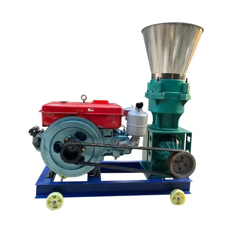 Chicken Sheep Cattle Animal Poultry Farm Production Pelletizer Making Processing Diesel Engine Feed Pellet Machine Of Animal