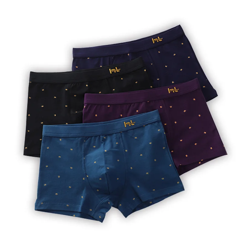 HuiLu Cotton Men's Underwear Boxers, 4pcs Multipack
