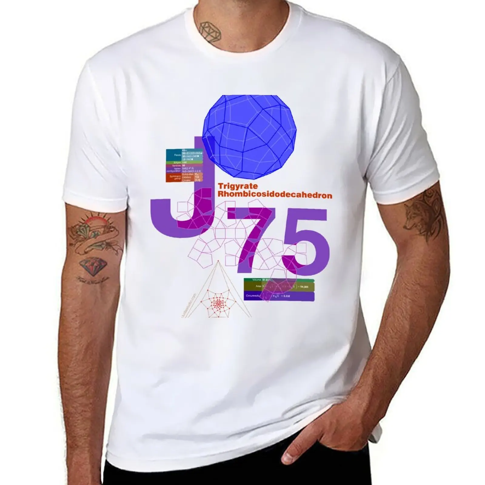 

Trigyrate rhombicosidodecahedron Rombicosidodecaedro trigiroide T-Shirt t shirts for man pack white T-Shirt