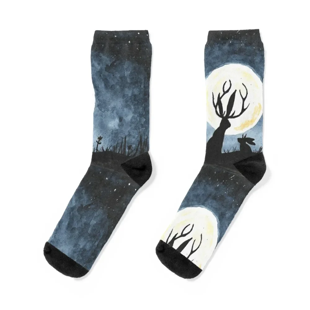 

Jackalope Moon Socks gifts short Novelties aesthetic Woman Socks Men's