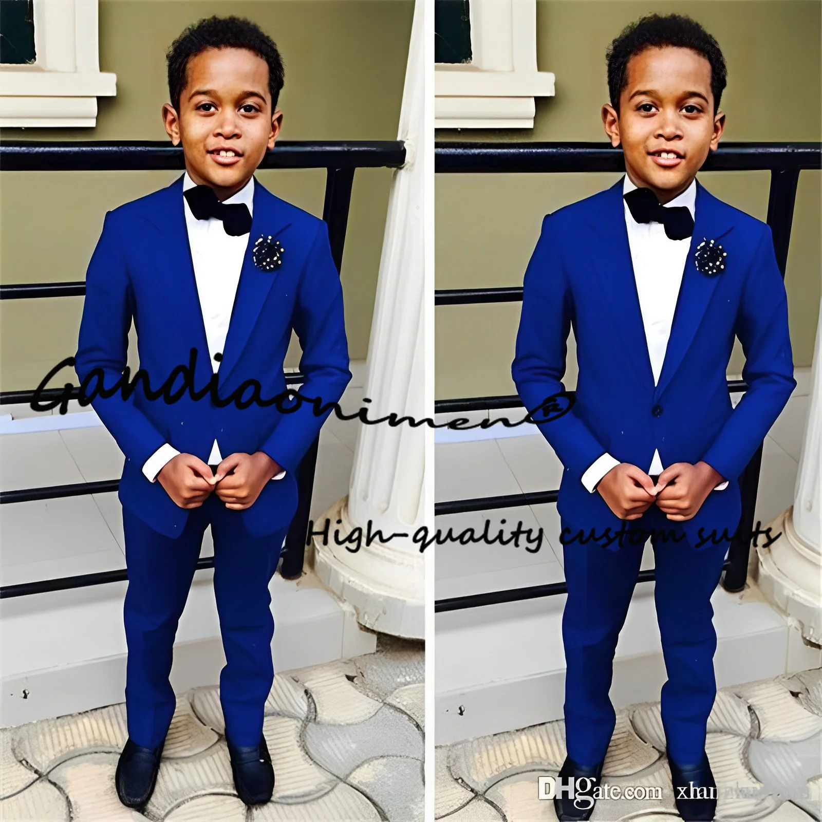 Royal Blue Boys Suit Jacket Pants 2pcs Wedding Fashion Clothes Kids Blazer Formal Tuxedo Party Festival Outfit