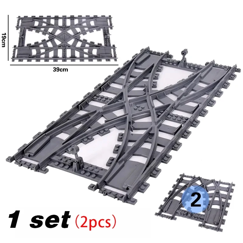 NEW City Trains Flexible Tracks Soft Straight Curved Rails Switch Building Block Creative Models Railways Toys For Kids Gifts