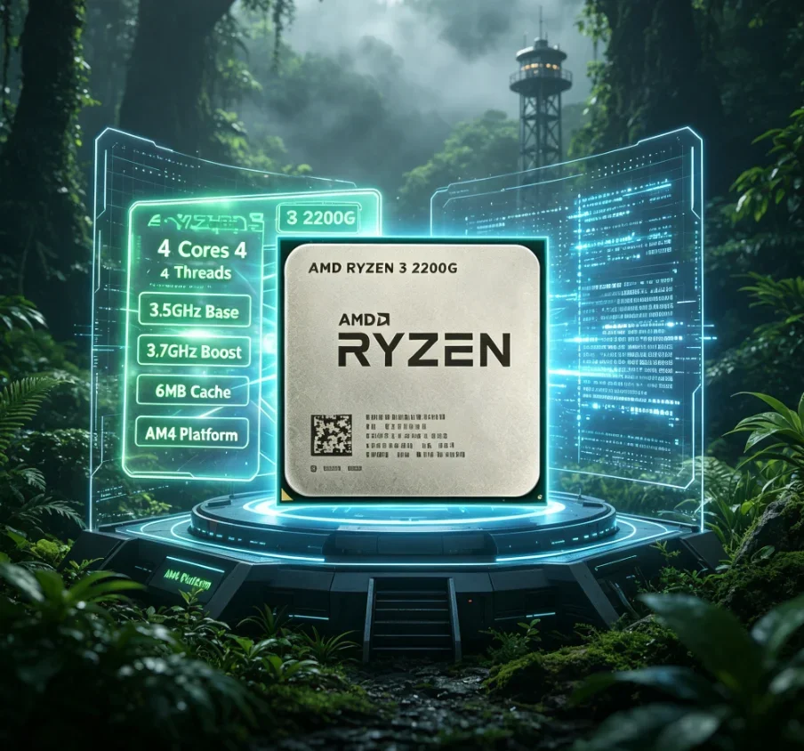 Processeur AMD Ryzen 3 2200G R3 2200G avec carte graphique Vega 8, 4 cœurs, 4 threads, 3,5 GHz de base, 3,7 GHz en boost, socket AM4, 14 nm, Tray Turbo