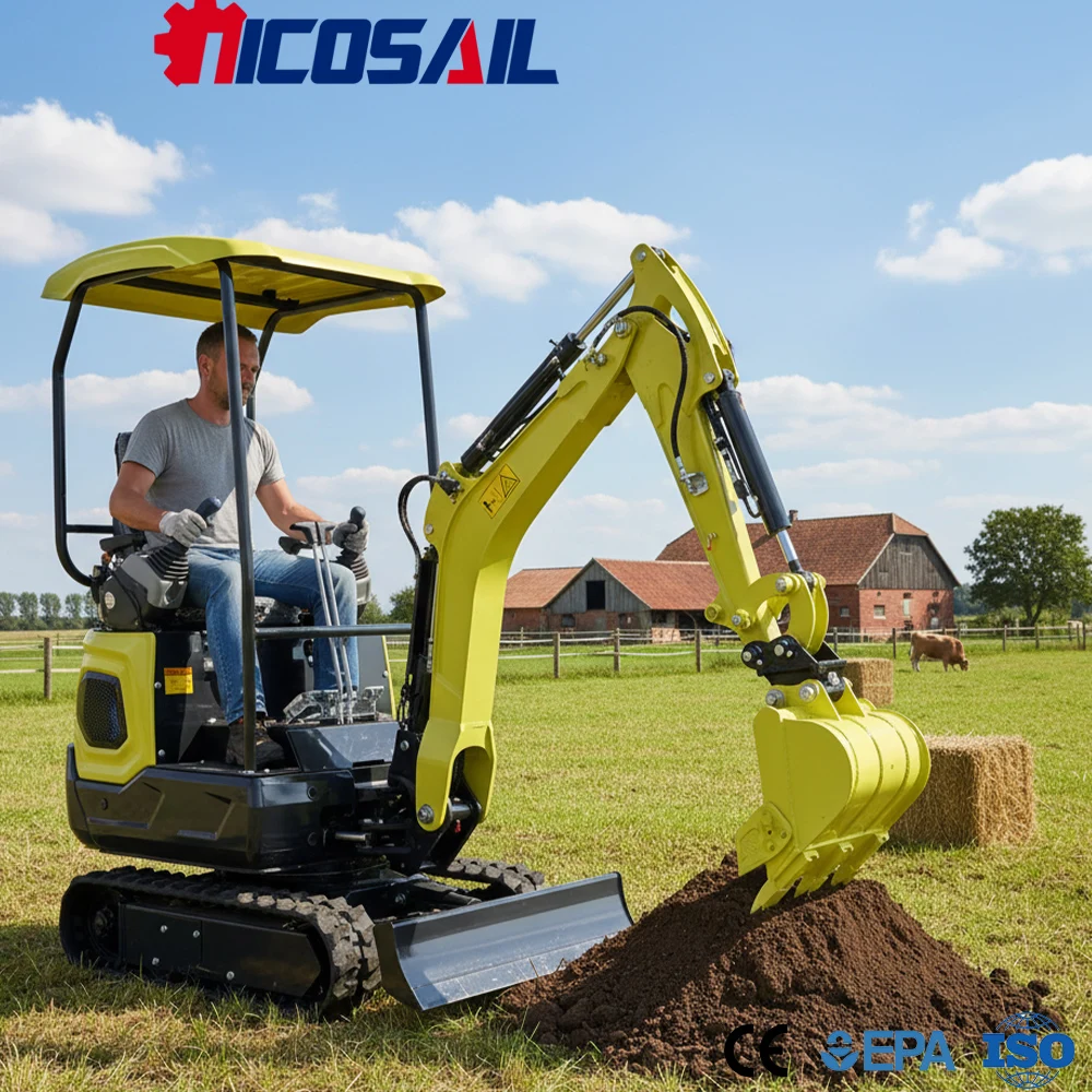 

Mini 1.2 Ton Excavator Custom Euro 5 CE Compact Digger with Attachments for Construction and Farm Work