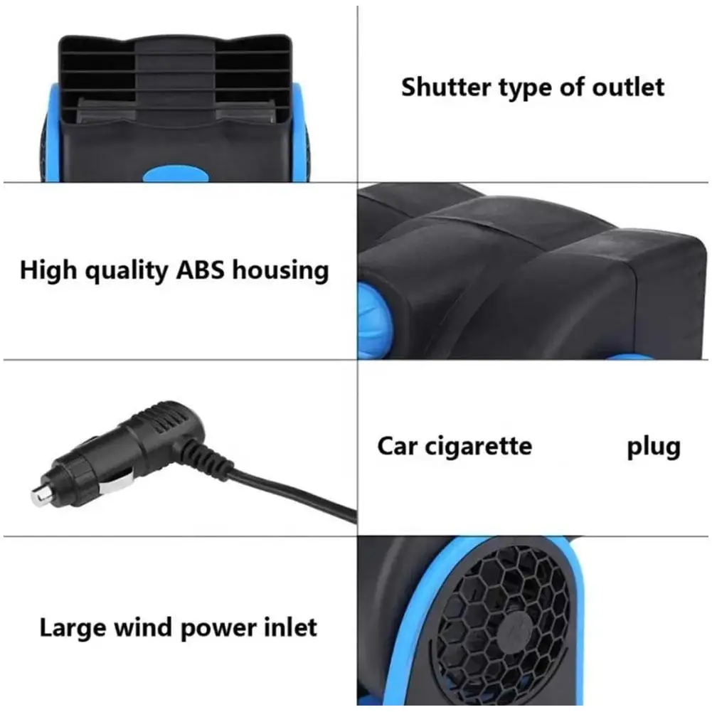 12V Mini Portable Car Auto Cooling Air Fan Truck Boat Air ConditionerAdjustable Silent New Cigarette Lighter Plug With Lighter