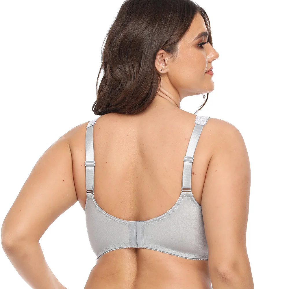 Plus Size Bra Woman Lace Lager Bosom Underwire Bras Sexy Lingerie 34 36 38 40 42 44 46 48 50 52 C D DD E F G H I Cup