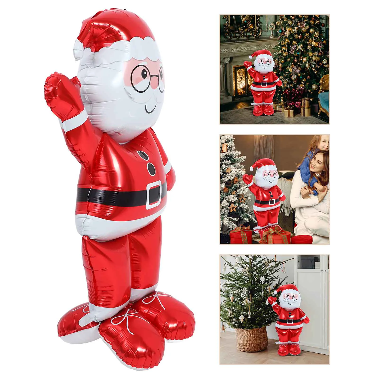 

Christmas Balloon Party Supplies Balloons Aluminum Film Clear Ornaments Santa Claus Model Inflate Decorations