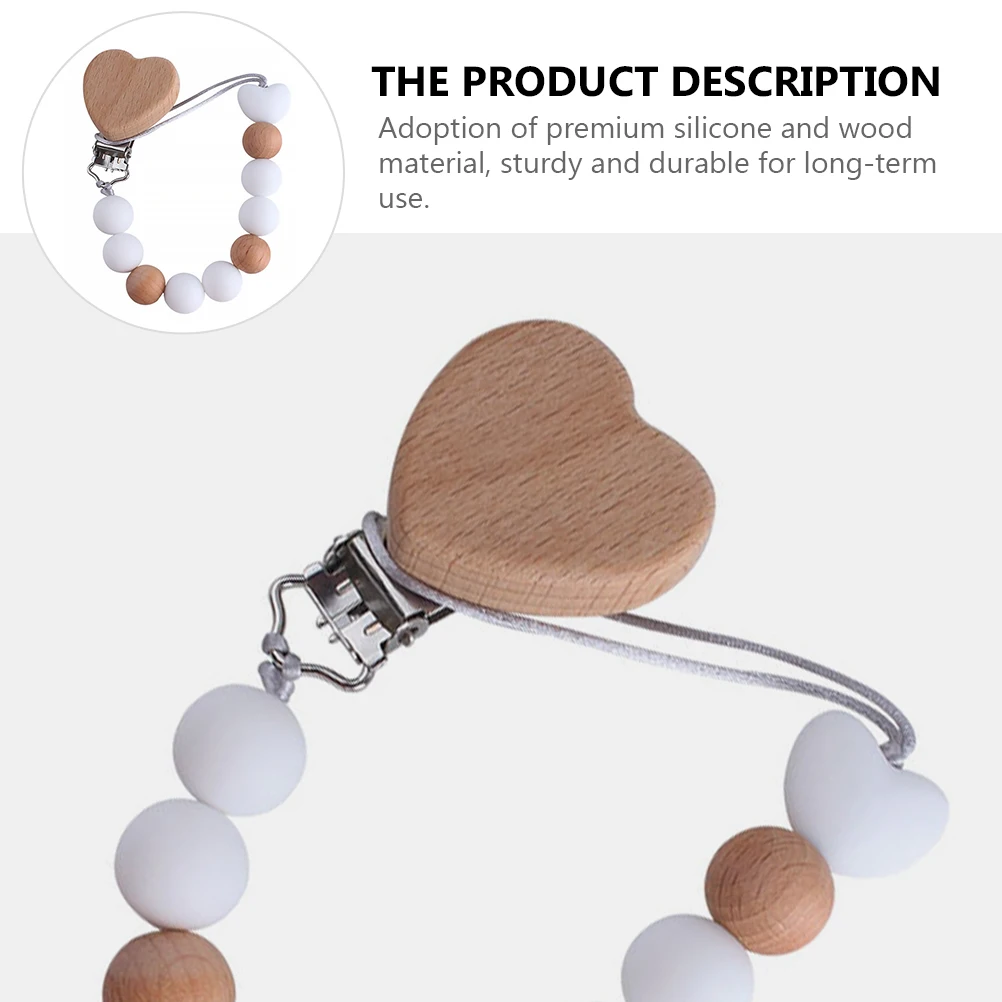 

Pacifier Chain Bead Pacifier Teether Silicone Baby Holder Stroller Ring Smooth No Burrs Long Use