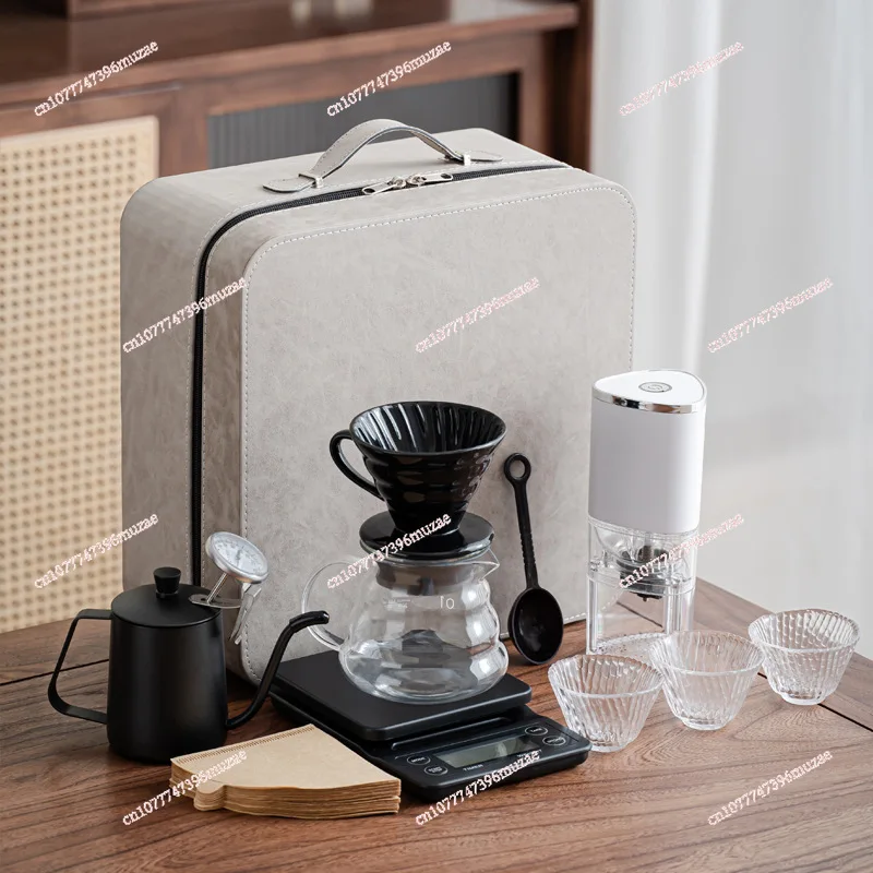 V60 Travel hand coffee electric bean grinder gift box set stainless steel coffee maker home storage coffee