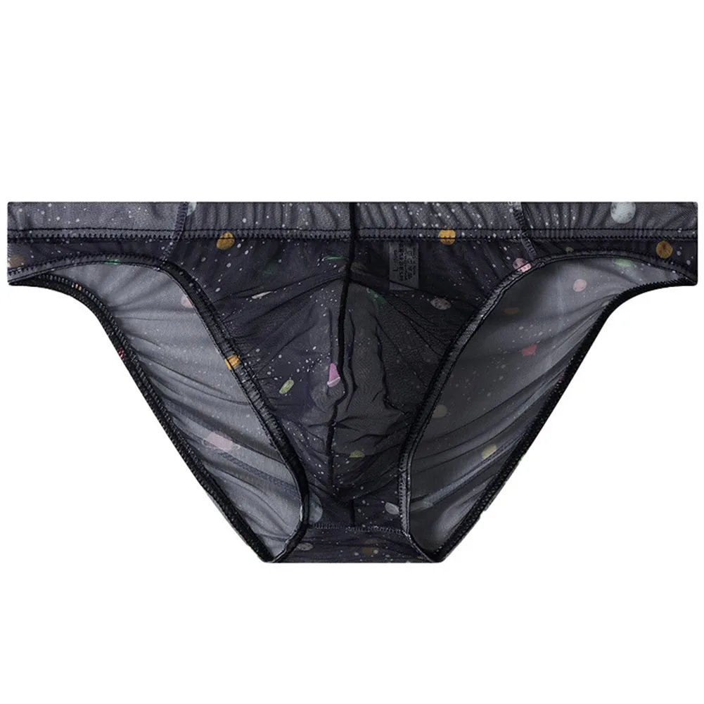 2026 Men Sex Mesh Bikini Translucent Printed Briefs Stretch Underwear Thin Mid Rise Unisex Panties Soft Sleep Very Hot Lingerie