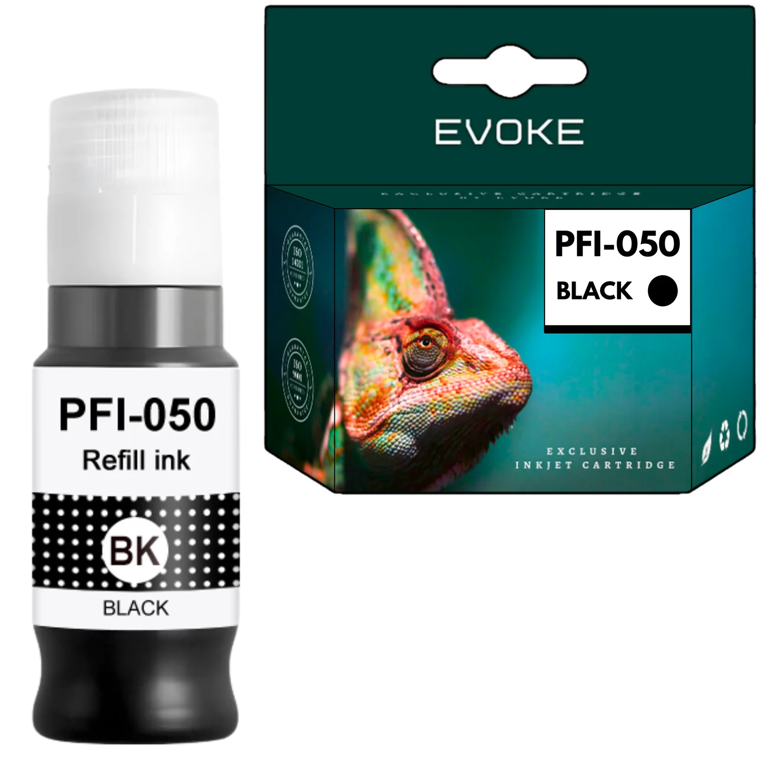 Evoke Compatibele Inkt voor Canon Pfi-050Bk Pfi050Bk Pfi-050 Pfi050 Zwart 6500 Pagina's Imageprograf Tc-20 Tc-20M