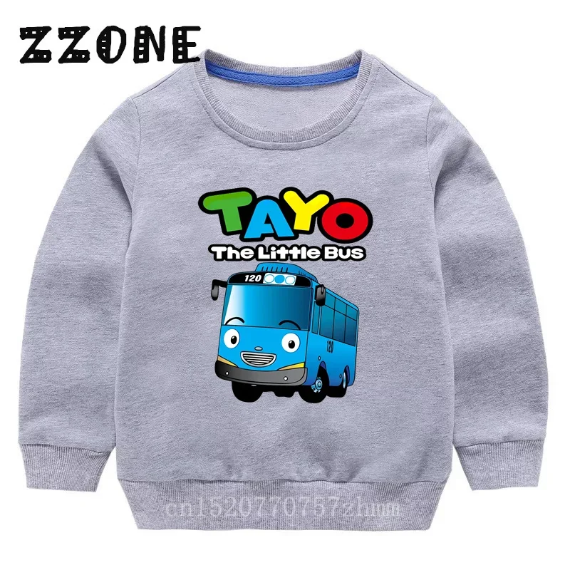 Kids Sweatshirts Tayo the Little Bus Print Cartoon Children Hoodies Spring Autumn Baby Pullover Outwear Tops Girls Boys Clothes