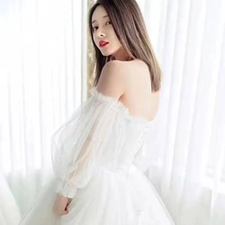 White Black Detachable Sleeves Wedding Arm Cover Decorate Skin-friendly Long Sleeves Puff Sleeve Photoshoot for Woman