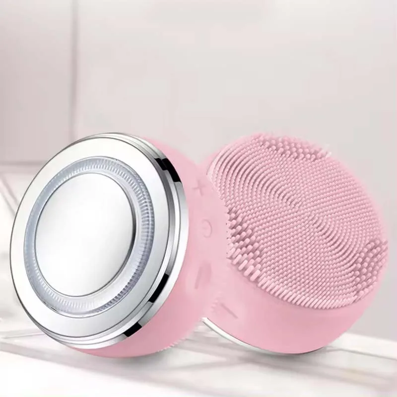 Massaggiatore vibrante sonico per la pelle Pulizia Lavaggio Vibrazione ad ultrasuoni Detergente per il viso Spazzola elettrica per la pulizia del viso in silicone