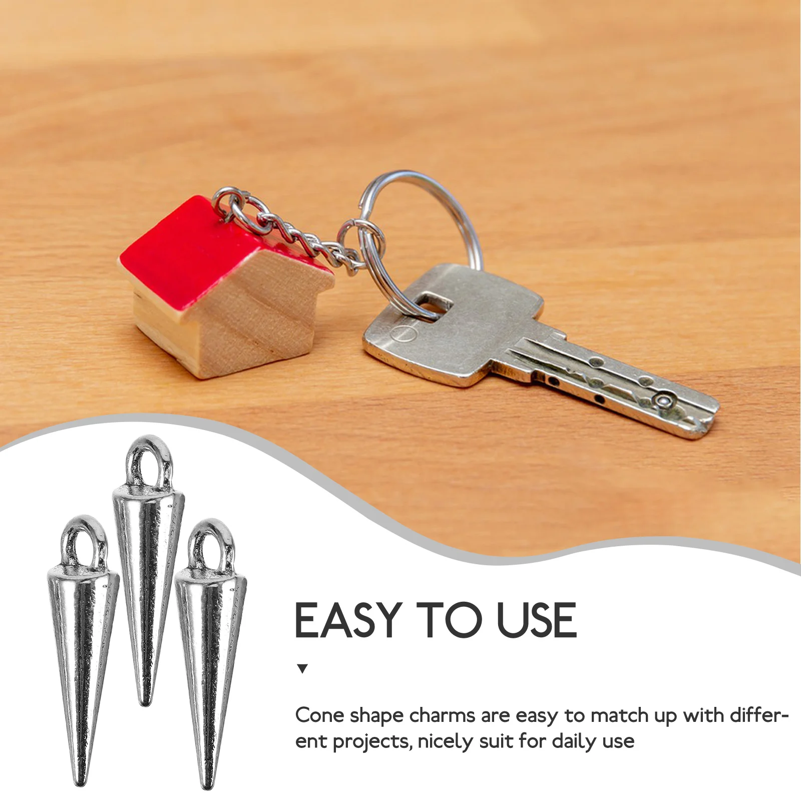 

20Pcs Zinc Alloy Pendant Accessories Cone Charms For Jewelry Making Necklace Bracelet Supplies