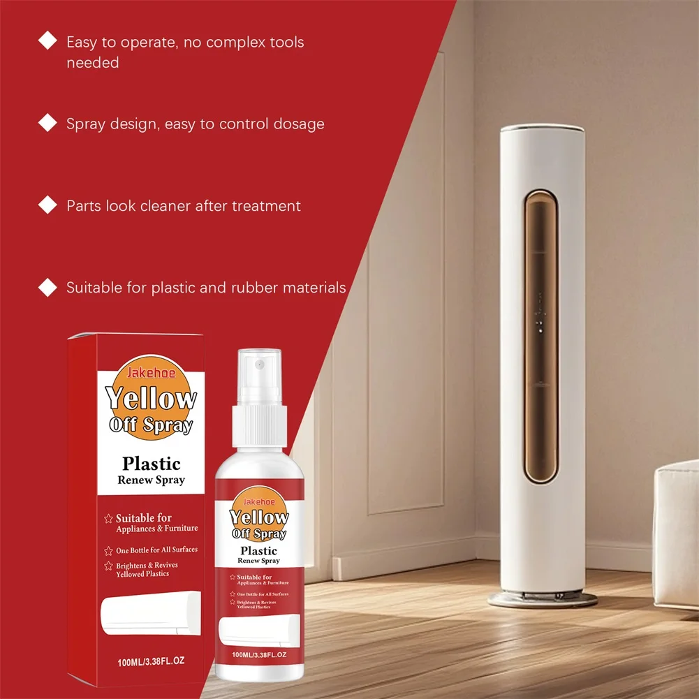Powerful Plastic Yellowing Remover Spray Heavy Duty Yellow Stain Cleaner For Airs Conditioner Toilet Seats Appliances