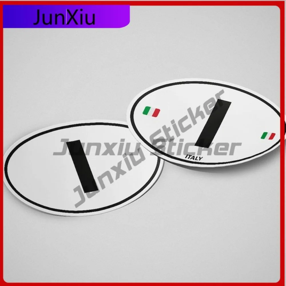 

Italy Flag Sticker Oval-shaped White and Black Country Unique Door Trim Mobile Phones Scratch Resistant Scratch Proof Car