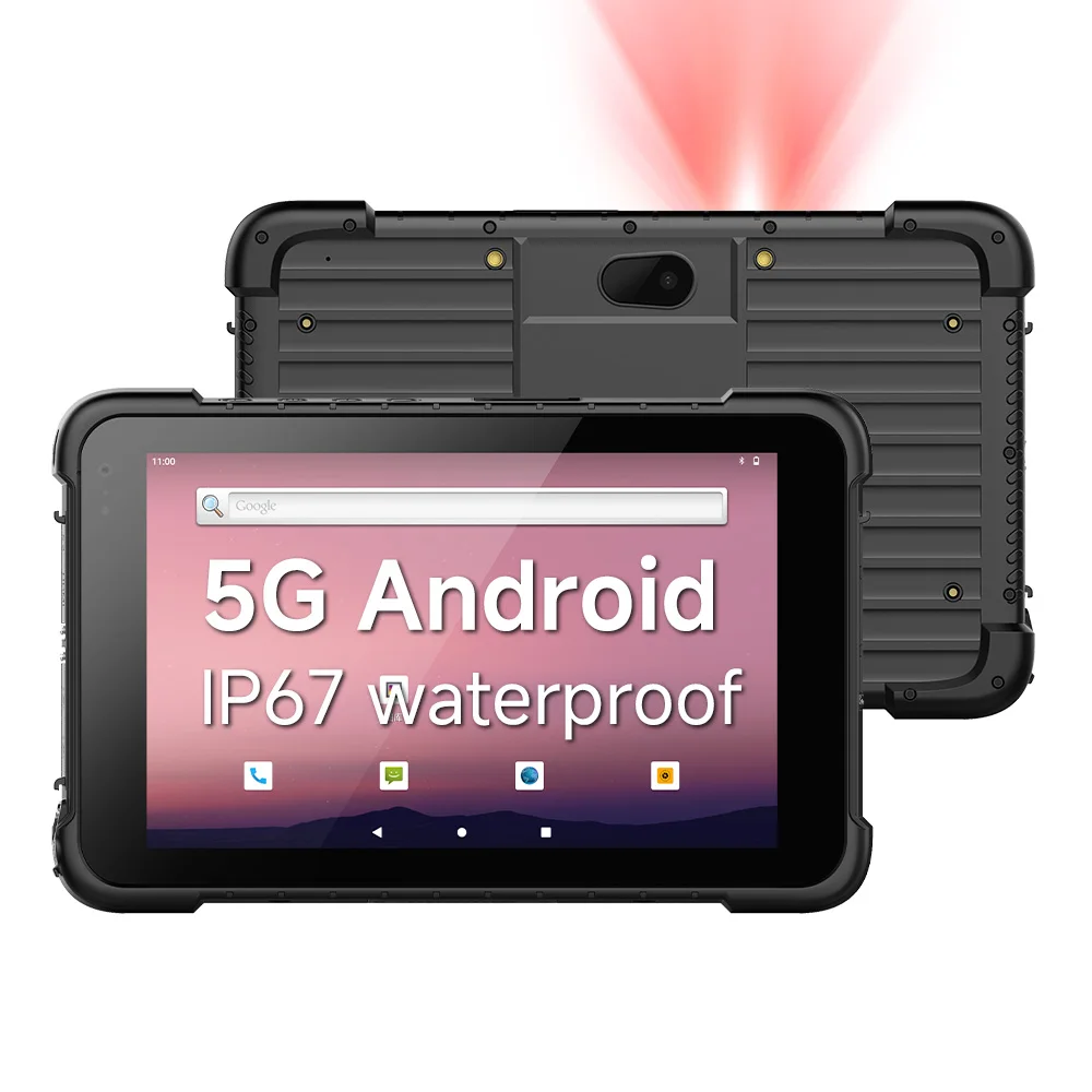 Industrial 8-Inch Hot Sale Rugged Android Tablet Ip67 Outdoor NFC,5G,GPS,vehicle Mount Tablet Can,2D Barcode