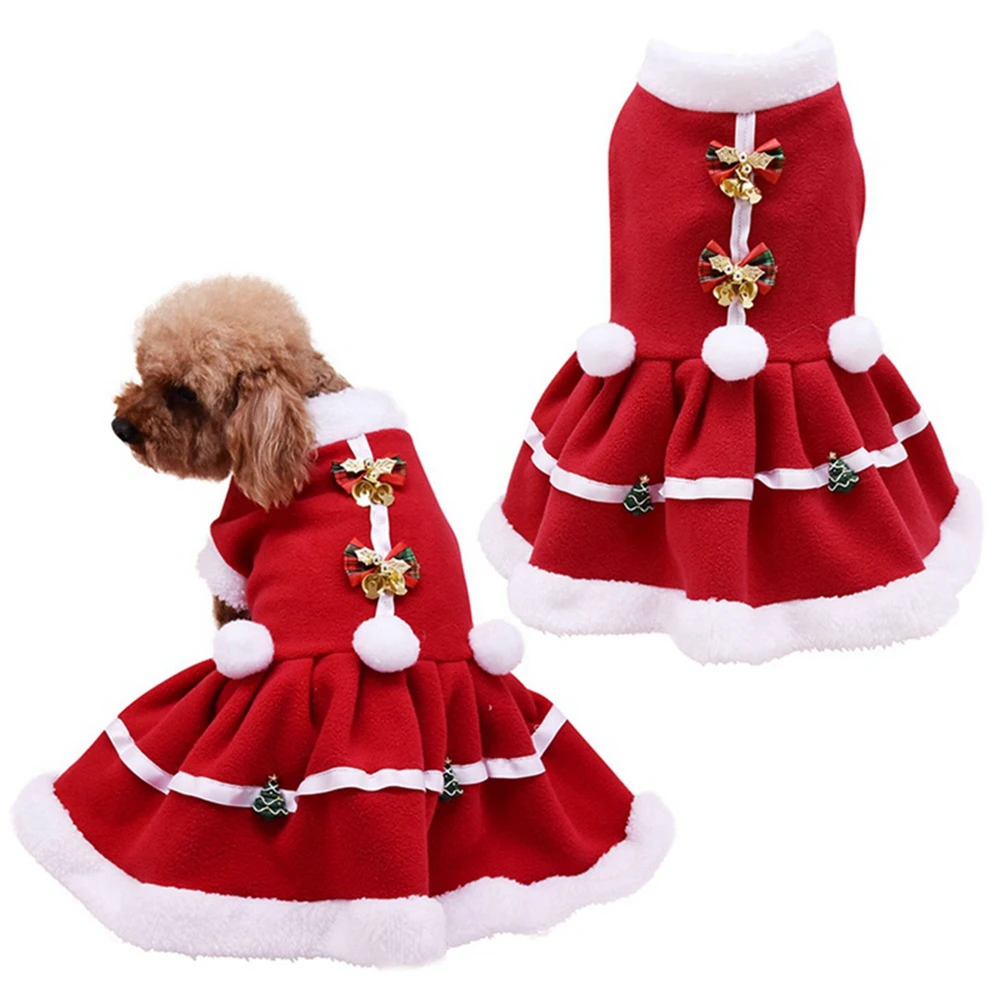 Christmas Pet Dog Clothes Dress for Small Dogs Cosplay Cat Dress Fancy Princess Puppy Dress Santa Claus Skirt Dog Costume