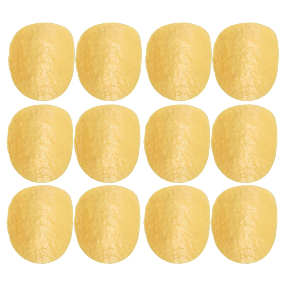 

30pcs Realistic Fake Potato Chips Simulation Food Props For Photography Decoration Kitchen Halloween Party Yellow Lifelike Snack