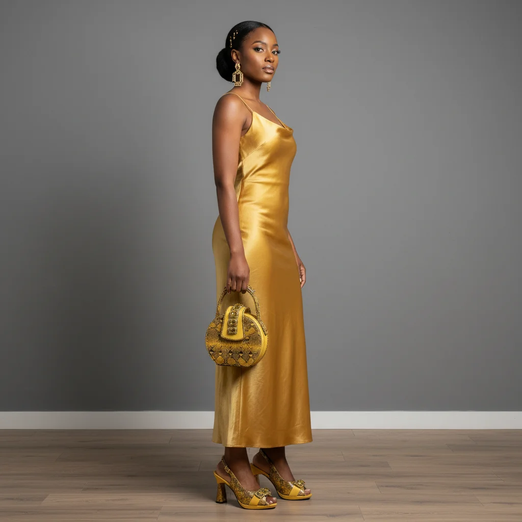 

Queena Yan Italian Sandals and Bags Matching Set 2026 Women Heel Party for Yellow Colour Wedding Bigger Size High Heel Shoes