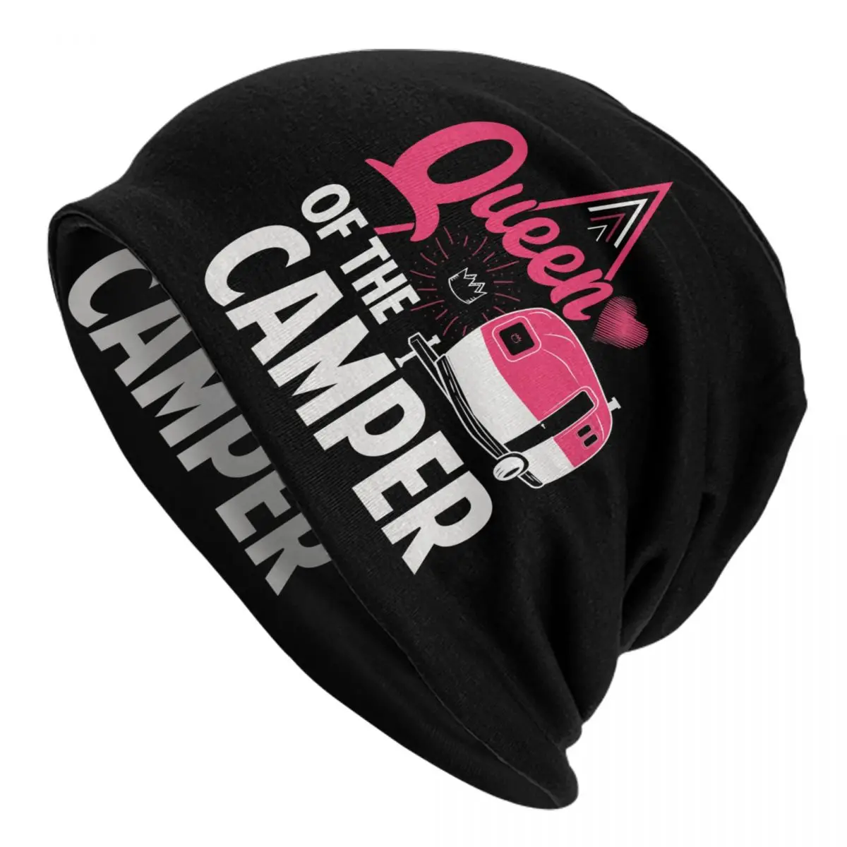 Queen Of The Camper Skullies Beanies Caps Unisex Winter Warm Knitted Hat Adult Adventure Outdoors Camping Bonnet Hats