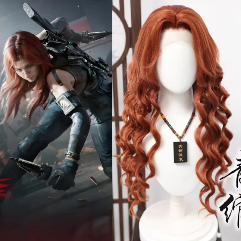 Claire Ann Byers Styled Wig Game Delta Force Gale Customized Character Red Curl Wig Roleplay Outfit For DIY Halloween Cosplay