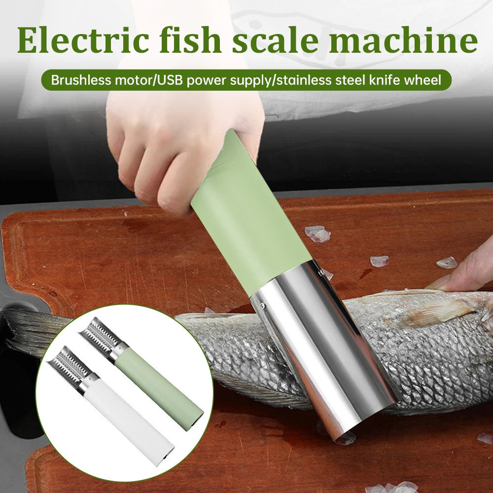 

Wireless Electric Fish Scaler Remover Cleaner Rechargeable Fishing Scalers Clean Scaler Scraper for Seafood Kitchenes Tool Knife