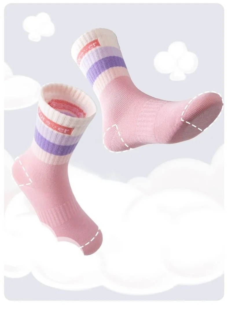 5 Paar Mädchensocken in Regenbogenfarben, 1–12 Jahre, Kinder-Wadensocken, weiche Baumwollsocken – Detail 7
