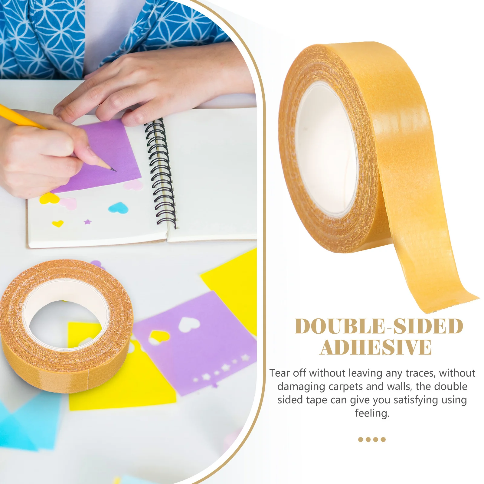 

10M Double Sided Carpet Tape Heavy Duty Strong Adhesive for Wall Coverings Waterproof Self Adhesive Tape for Home Office Use