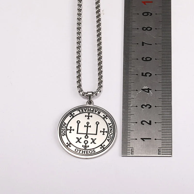 COOLTIME Supernatural Amulett Herren Anhänger Halskette Edelstahl Erzengel Michael Raphael Uriel Gabrie Engel Talisman Schmuck – Detail 13