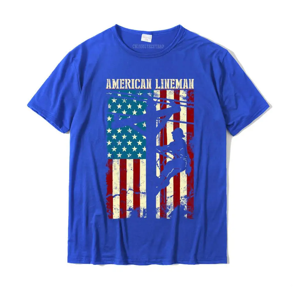 Lineman American Flag Electric Cable Gift Patriotic Lineman T-Shirt SummerParty Tops Shirt Popular Cotton Young Tshirts